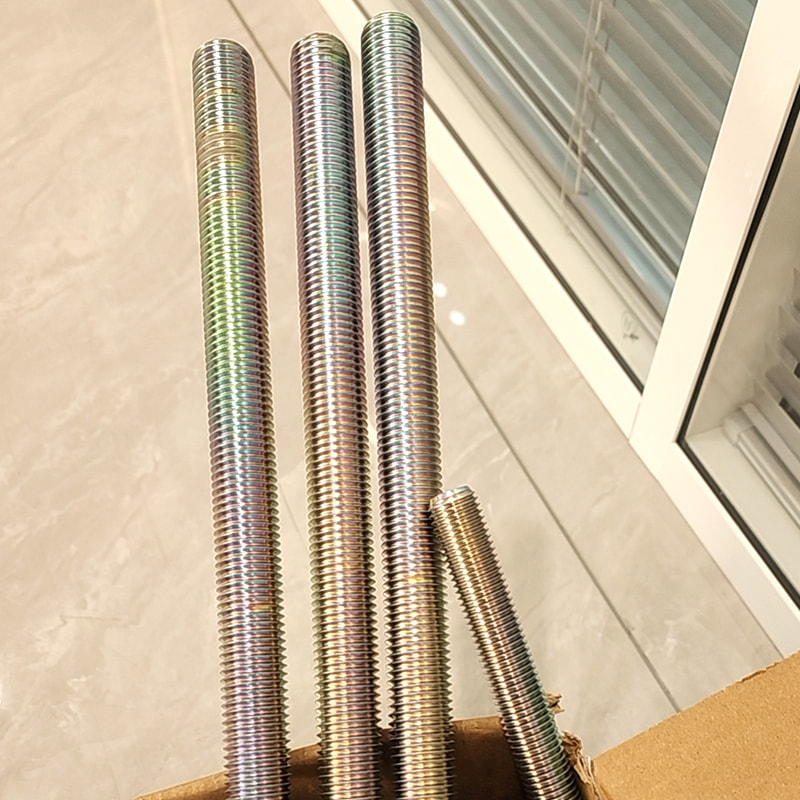 M16*300 Thép Carbon Lớp 8,8 PTFE Màu xanh được phủ đầy đủ các đinh tán có ren M16*300 Thép Carbon Lớp 8,8 PTFE Màu xanh được phủ đầy đủ các đinh tán có ren